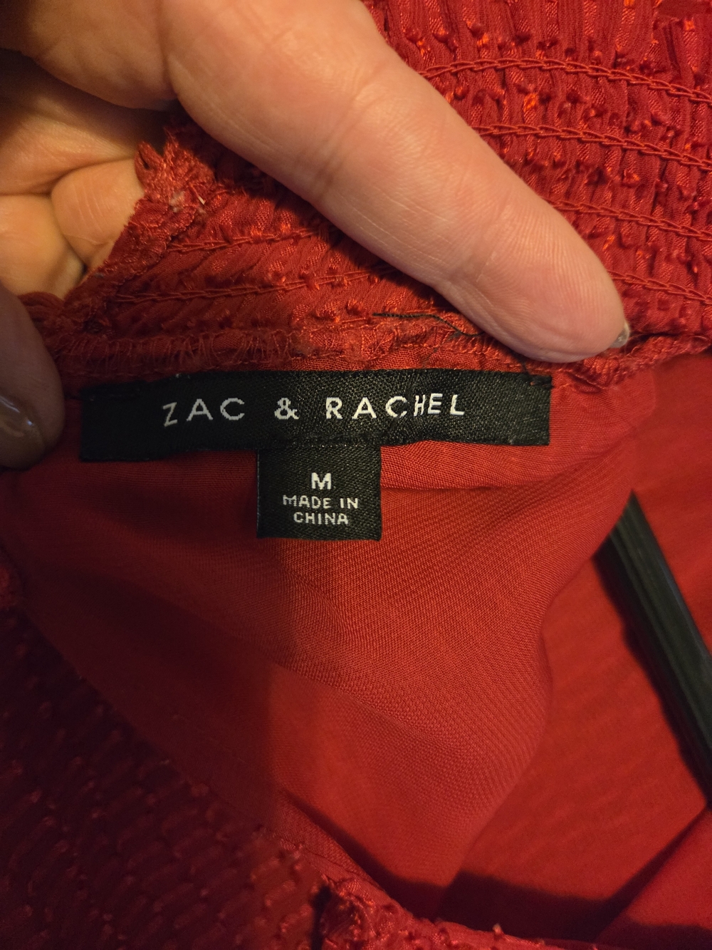 Zac & Rachel Red Ruffle Mock-Neck Blouse - Picture 4 of 4